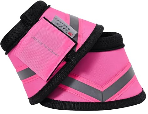 Imperial Riding Hufglocken IRH Reflective, 3M-Reflektoren, stoßschützend, robuster Klettverschluss, sicher & langlebig für Training und Ausritte, Pink, M