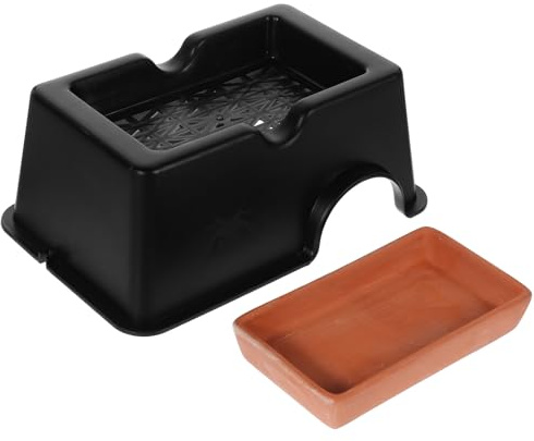 VALICLUD Escondite Grande para Reptiles y Anfibios, Cueva de Cerámica Función Humidificadora, Diseño Piel de Serpiente, Accesorio para Terrario y Acuario, Refugio Seguro para Geckos y