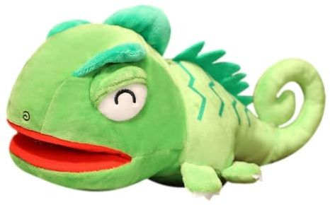 Marionnettes à main d'animaux – Animal en peluche caméléon, jolie marionnette à main en peluche avec bouche mobile, | Jouet multifonctionnel de lézard de reptile | Pour le jeu, la narration, les panie