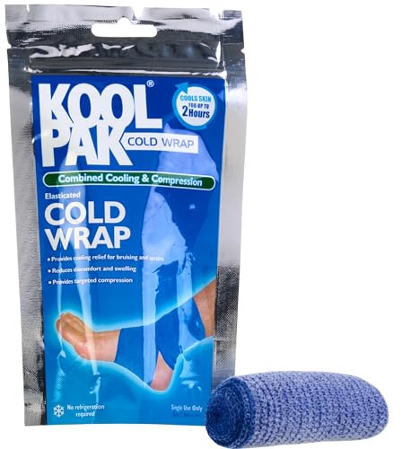 Koolpak Kool Bandage – Elasticated Cold Compression Bandage 2m x 7.5cm – Instant Cooling Wrap for Sprains Bruising & Swelling – Cold Therapy Bandage for Ankles, Knees, Elbows, Wrists, Sports Injuries