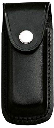 Herbertz Messer-Etui, schwarzes Leder, eingeschnittene Schlaufe, für Messer mit 13 cm Heftlänge