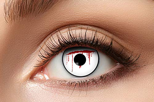 Zoelibat Eyecatcher 84080441-807 - Farbige Kontaktlinsen, 1 Paar, für 12 Monate, Weiß, Karneval, Fasching, Halloween