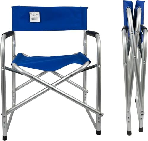 Hyfive Verwaltungsrat Blau Aluminium Klappstuhl Arm Rest Camping Angeln Stuhl