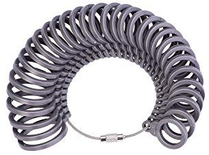 beauty7 – calibro per misurazione taglia di anelli, plastica, standard europeo, Grigio