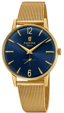 Festina Herrenuhr Analog - Edelstahl 316L Goldfarben - Quarzwerk - Herrenuhren - F20253/2 Special Prices