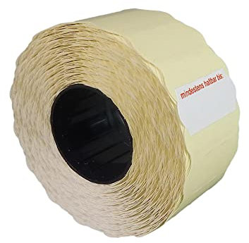 10 Rollen Preisetiketten 26x12 weiss permanent Aufdruck: mindestens haltbar bis | 15.000 Etiketten | Preisauszeichner Etiketten | HUTNER