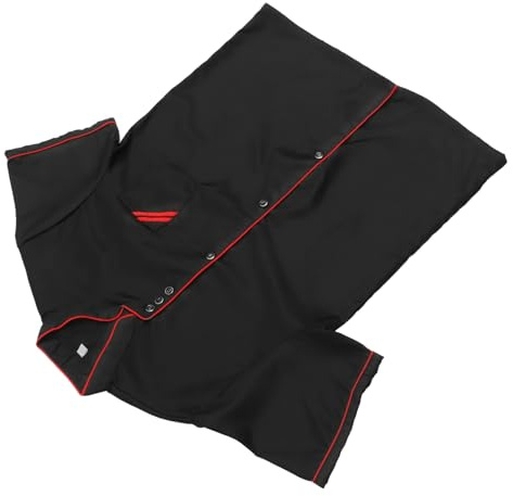 Cabilock Unisex Kochmantel Schwarz Kurzarm Kochjacke Uniform Food Service Catering Hemd Tuch für Hotel Restaurant Bäckerei Herd Größe XL