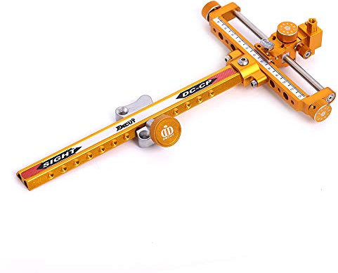 ACCMOS Bogenvisier Bogenschießen Compoundbogen Visier mit 4X 6X 8X Visierstift für Compoundbogen Jagd Schießen Aiming Bogenzubehör (golden Sight Rack)