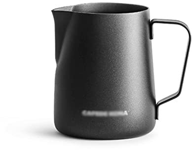 QHLOM Acciaio Inossidabile Latte Sborraggio Pitcher Teflon Non-Stick Coating Milk Froterra caffè Latte Art Latte Brocca Coppa Grande capacità (Color : Black300ml)