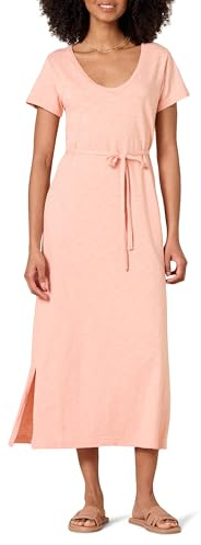 Amazon Essentials Femme Robe t-Shirt mi-Longue, ceinturée, à Manches Courtes