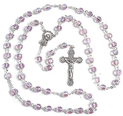 Holyart Rosenkranz rosa Glas