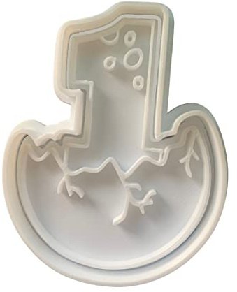 The Cookie Cutter Hub Emporte-pièce en forme de dinosaure en forme de chiffre 1 de 9 cm et embosseur assorti pour biscuits, argile, décoration de pâtisserie