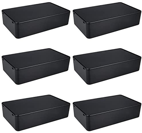 GTIWUNG 6 Pcs Caja de Derivación y Empalme Eléctrico - Cubierta de Plástico para Conexiones Eléctricas, Montaje Fijo, Bricolaje DIY - 10x6x2,5 cm, Negro
