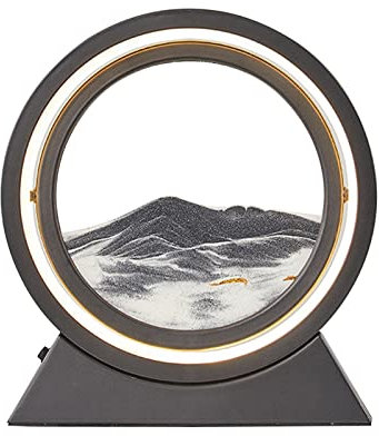 kyaoayo Sandbild Zum Drehen mit LED Nachtlicht,10'' Dynamisch 3D Sandbilder Drehen,Tiefsee in Bewegung Display Fließender Sand Rahmen für Büro Desktop-Kunst