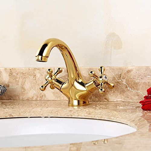 Modernes Badezimmer Waschbecken Wasserhahn Waschbecken Gold Einloch Kaltwärme Wasserhahn Becken Kupfer Wasserhahn Becken Bidet Mischbatterie Kran Antik Messing Wasserhahn Doppelgriff good