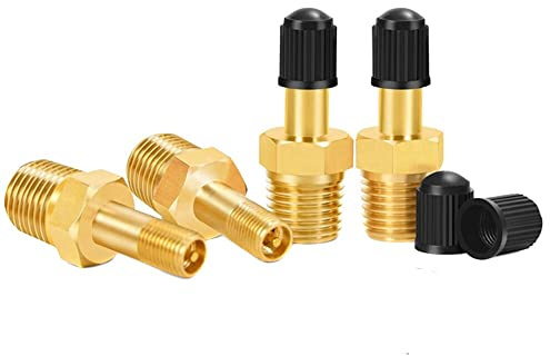 NPT Tankventil,Asudaro 4Stück 1/4 Zoll Messing Luchtcompressor Reifen Luftkompressor Autoventil Tank Füllventile Prüfventil Reifenventil Felgenventile für Auto LKW PKW 1/4 Zoll