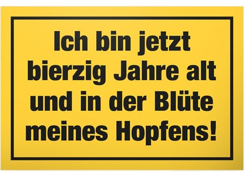 DankeDir! Bierzig Vierzig Jahre - 30 x 20 cm Schild - 40. Geburtstag Geschenk Männer 40er 40 Jahre Freund Geburtstagsgeschenk - Geburtstagsdeko Geburtstagskarte Partydeko Geschenkidee