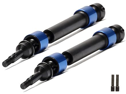 JOYSOG Eje de transmisión RC, eje de transmisión CVD delantero y trasero estriado de acero para Traxxas E-Revo Summit Revo 3.3 E-MAXX RC Telescópico CVD Ejes de transmisión piezas (2 piezas)