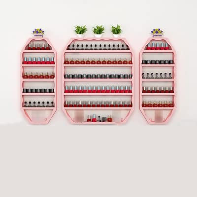 Nagellack-Aufbewahrungsregal aus Metall zur Wandmontage, 6-stufiger Nagellackhalter mit großer Kapazität, stabilem Rahmen und elegantem Design für Nagelstudio, Boutique, Organizer für ätherische Öle