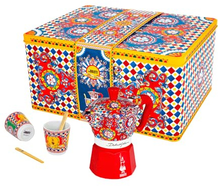 Bialetti Dolce & Gabbana - Juego de tazas Mocha Express & Espresso, fuego directo (cafetera, máquina de espresso, makinetta)