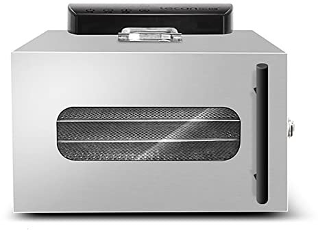 Deshidratador de Alimentos Bandejas de Acero Inoxidable de 30x30x23cm, Circulación de Aire Eléctrica, Temporizador Digital de 24 Horas, Mejor para Secar Frutas, Comida para Mascotas, Carne, Verdu