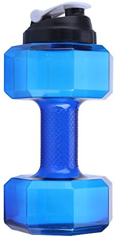 2.2L Large Capacity Dumbbell Shaped Water Bottle, Exercise Sports Water Bottle Fitness Gym Training Cup Blue Suitable for Gym, Yoga, Running, Outdoor, Cycling (Blue)
