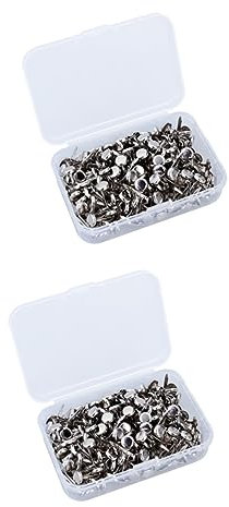 NUOBESTY 400stücke Silberne Metall Brads Elektroplattierte Papierverschlüsse Für Bastelarbeiten Praktischer Aufbewahrungsbox Für Scrapbooking Und DIY-projekte
