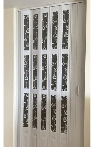 Falttüren Innentüren Innenliegende Falttür aus PVC mit Mattiertem Acryl, Schiebe-Falttür in Ziehharmonika-Optik 24 32 28 36 37 47 48 60 72 Zoll, Raumteiler, Schranktür(30x40in(76x101cm))