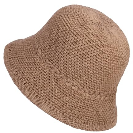 JJDreams Damen Faltbarer Fischerhut Sonnenhut mit Krempe Strandhut Gestrickte Hüte Bucket Hut für Herren für Outdoor Strand Freizeit