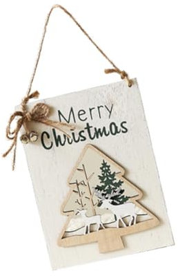 Folpus Weihnachts-Hängeschild aus Holz, Türschild, kreatives Display, Haustürschild, Weihnachtswandschild für Fenster, Urlaub, Café,