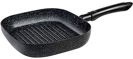 HAODUOO Topf, quadratische Pfanne im japanischen Stil, Keramik-Trockenpfanne, gestreifte Steakpfanne, Grillpfanne for gebratenen Fisch
