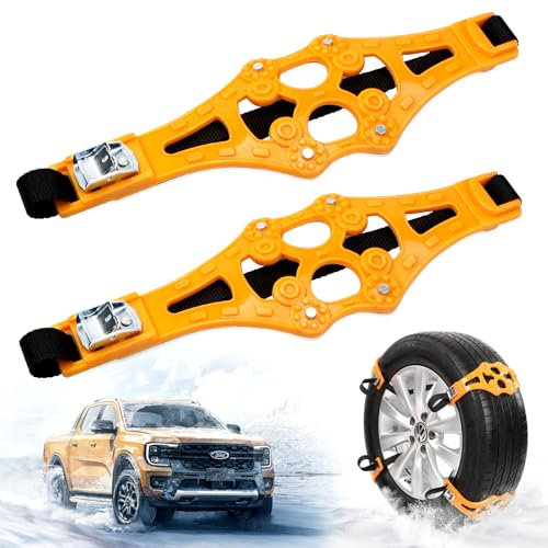 Jeinbuil Auto Schneeketten Universal Car Snow Chains für Reifenbreiten von 165–275 mm, die Meisten Autos, Lkws, Suvs