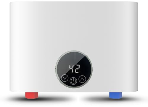 Electric Tankless Instantaneous Water Heater 5500W Tankless Streamline Water Heater, 220V Point-of-Use with Digital Display, Under/Above Sink On-Demand Hot Water