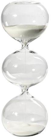 KESOTO Clessidre a Tre Strati Timer Orologio con Sabbia Decorazioni Ornamento Trasparente in Vetro per Piccole Ore per la Decorazione della scrivania del, Sabbia Bianca