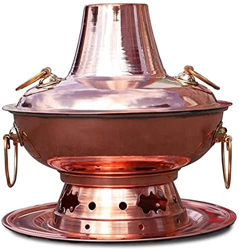fondue， Olla caliente tradicional china, olla caliente mongol, olla caliente de cobre puro, olla caliente de cobre, Fondue Shabu Shabu, uso de cocina de inducción