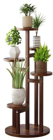 Espositore per piante a 3/4/5 ripiani in legno per piante da interno, portafiori alto, portavasi, portafiori angolare, espositore per piante rotondo, impermeabile, portafiori di grande capacità.