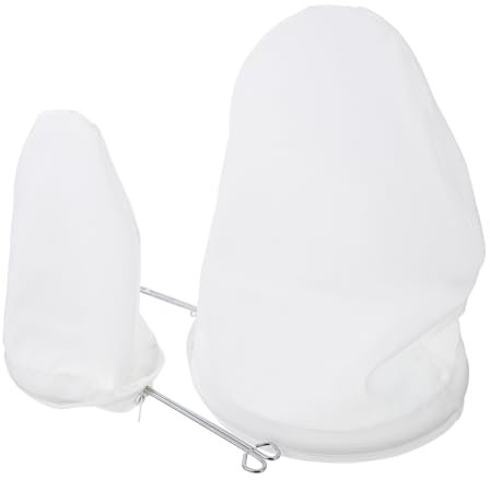 Cabilock Bolsa De Filtro De Té y Café Anillo De Acero Inoxidable, Tamaño Pequeño y Grande, Tela De Algodón, Reutilizable y Duradera, Para Uso Tiendas De Té Leche, Juego De 2 Unidades