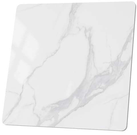 ZL ZELing Mesa Cuadrada de Piedra sinterizada de 90 cm, Mesa de Repuesto para Interiores y Exteriores, Resistente al Calor y a los arañazos, Impermeable, cerámica, Escritorio, Patio, balcón, bistró
