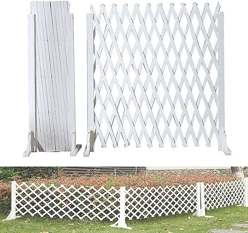 Recinzione Decorativa da Giardino, Recinzione per Animali Domestici, Recinzione con Ringhiera Telescopica, Recinzione in Legno, Griglia Decorativa, Recinzione da Giardino Esterna (Dimensioni: 80X160