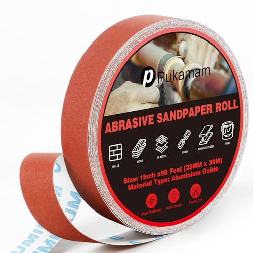 Emery Cloth Roll Set, Sandpaper Roll, 30 M 240 Grits Long Red Continuous Sandpaper Roll - Wet and Dry Emory Cloths for Polishing and Surface Treatment of Wood, Metal, Furniture
