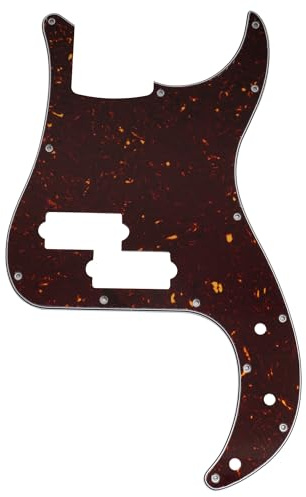 Musiclily Pro 13 Löcher Bass Schlagbrett Pickguard für SQ Affinity PJ Precision Bass, 4-lagig Tortoise Shell