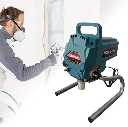 LADECNERHT Macchina Senz'aria della Pittura di Spruzzo, 2.0l / Min della Pistola a Spruzzo per I Rivestimenti Murali/Macchina dello Spruzzatore Dell'interno Ed All'aperto della Pittura