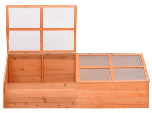Homgoday Model170648 Serre en bois avec panneaux en polycarbonate | Protection pour herbes et semis | 180 x 57 x 62 cm | Étanche