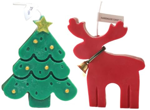 GXGM Set de Velas Perfumadas, Mini Velas Votivas Perfumadas, Mezcla de Cera con Soya, Regalo para Mujeres, Árboles de Navidad, Ciervos de Navidad