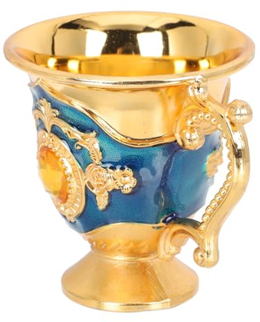 LOLIPPYY Copa de Licor Metálica Estilo Europeo Vintage Resistente Golpes para Hogar Taza Retro Elegante y Duradera