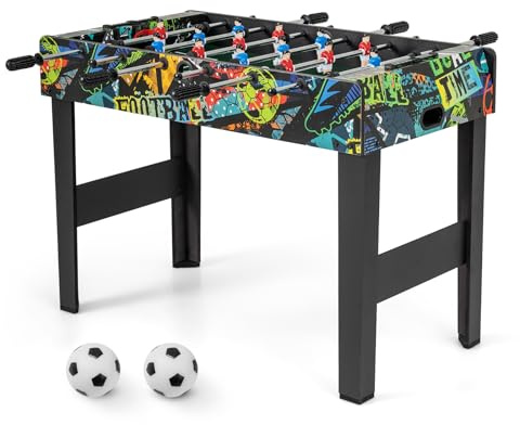 GOPLUS 2 en 1 Table Baby-Foot Enfant, Jeu de Foot avec Compteur de Score, 2 Balles, Pieds Amovibles pour Adultes et Enfants, Jeu d'Arcade de Football pour Salle de Jeux, Fêtes, 94 x 51 x 69 cm
