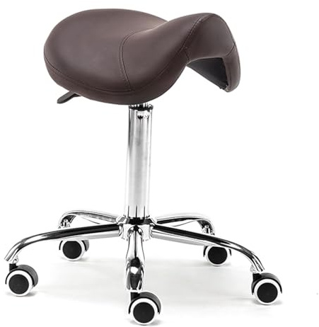 Ergonomisk sadelpall med justerbart hydrauliskt säte och hjul för salong och kontor hållningsstöd