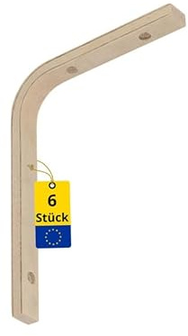 Winkel Regalhalterung 6er Set - Regalwinkel - Regalträger Holz 20cm Regalbodenträger - Wandregal Halterung - Konsole Holz - Regalhalter - Regalkonsole - Winkel Regal für Bücherregal Wand