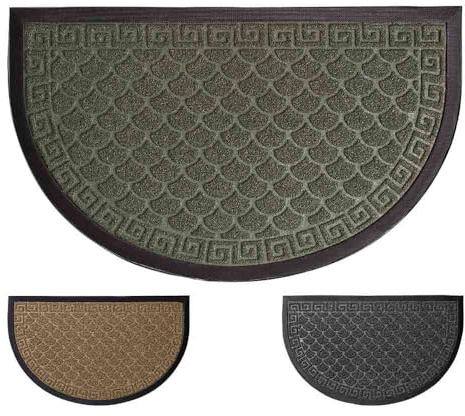 OLIVO.shop - Felpudo de goma para exteriores, antideslizante, resistente y con base absorbente, 2 colores (verde)