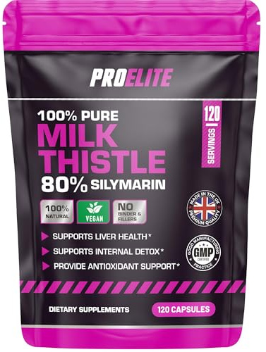 Milk Thistle Capsules | 80% Silymarin | 120 Capsules | Vegan Supplement | Milk Thistle Tablets Alternative | Made in The UK